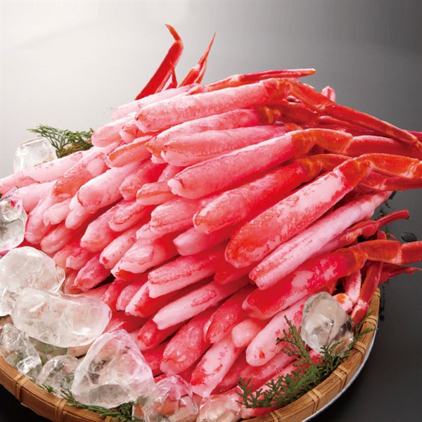 ごちそうグルメ 【送料無料】7Ｌ北海道産 お刺身用極太 紅ずわいがに脚むき身 １㎏ お得な2セット ■(No.0018)