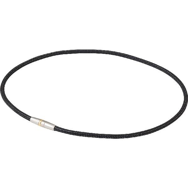 【管理医療機器】 磁気健康雑貨 RAKUWA磁気チタンネックレス ブラックシルバー 50cm
