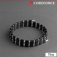 磁気健康雑貨 コアフォースループ ブラック K14ホワイトゴールド 70cm