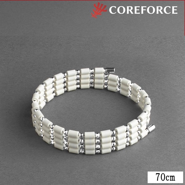磁気健康雑貨 コアフォースループ ホワイト K14ホワイトゴールド 70cm