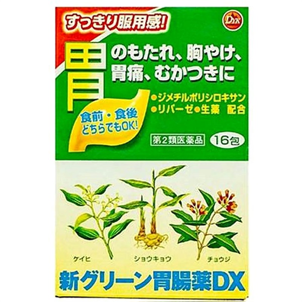 【第2類医薬品】 胃腸薬 新グリーン胃腸薬DX 16包