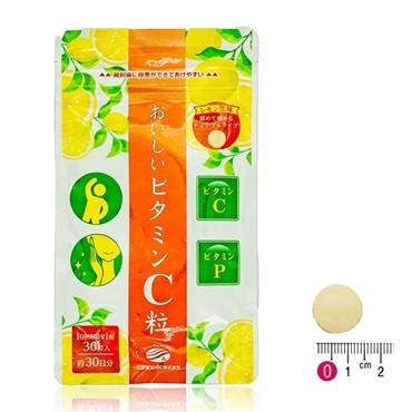 水なしで手軽に ビタミン補給 おいしいビタミンC粒 1ヶ月分