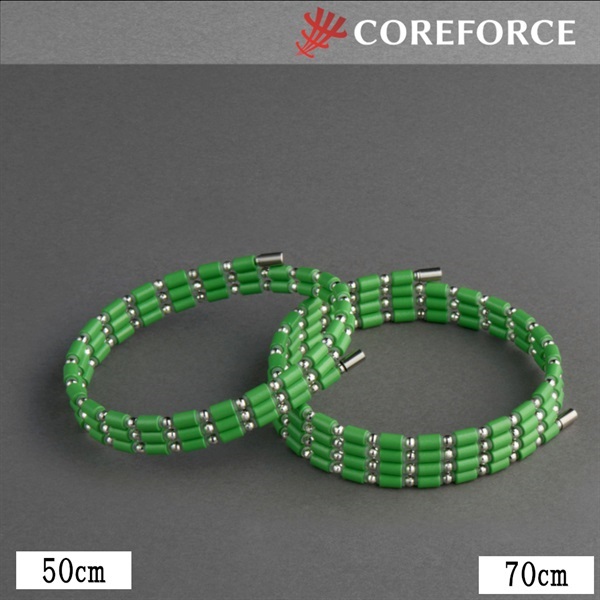 磁気健康雑貨 コアフォースループ ライムグリーン K14ホワイトゴールド