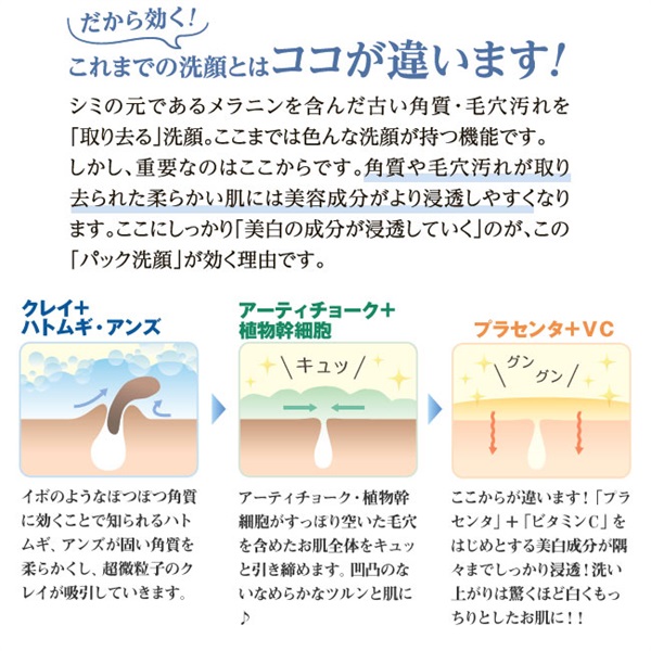 洗顔パック ホワイトクレイウォッシュ 80g